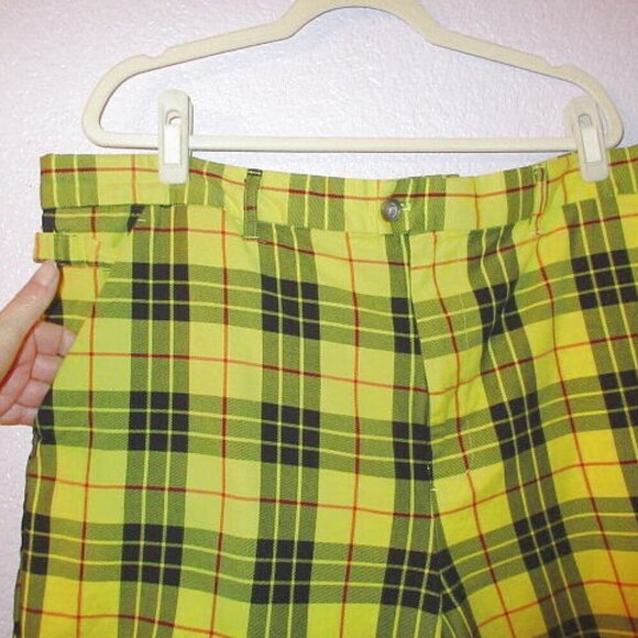 Royal & Awesome Golf Shorts Mens Size 44 Stretch Plaid Loud MacLeod Preppy 10" - Picture 3 of 10